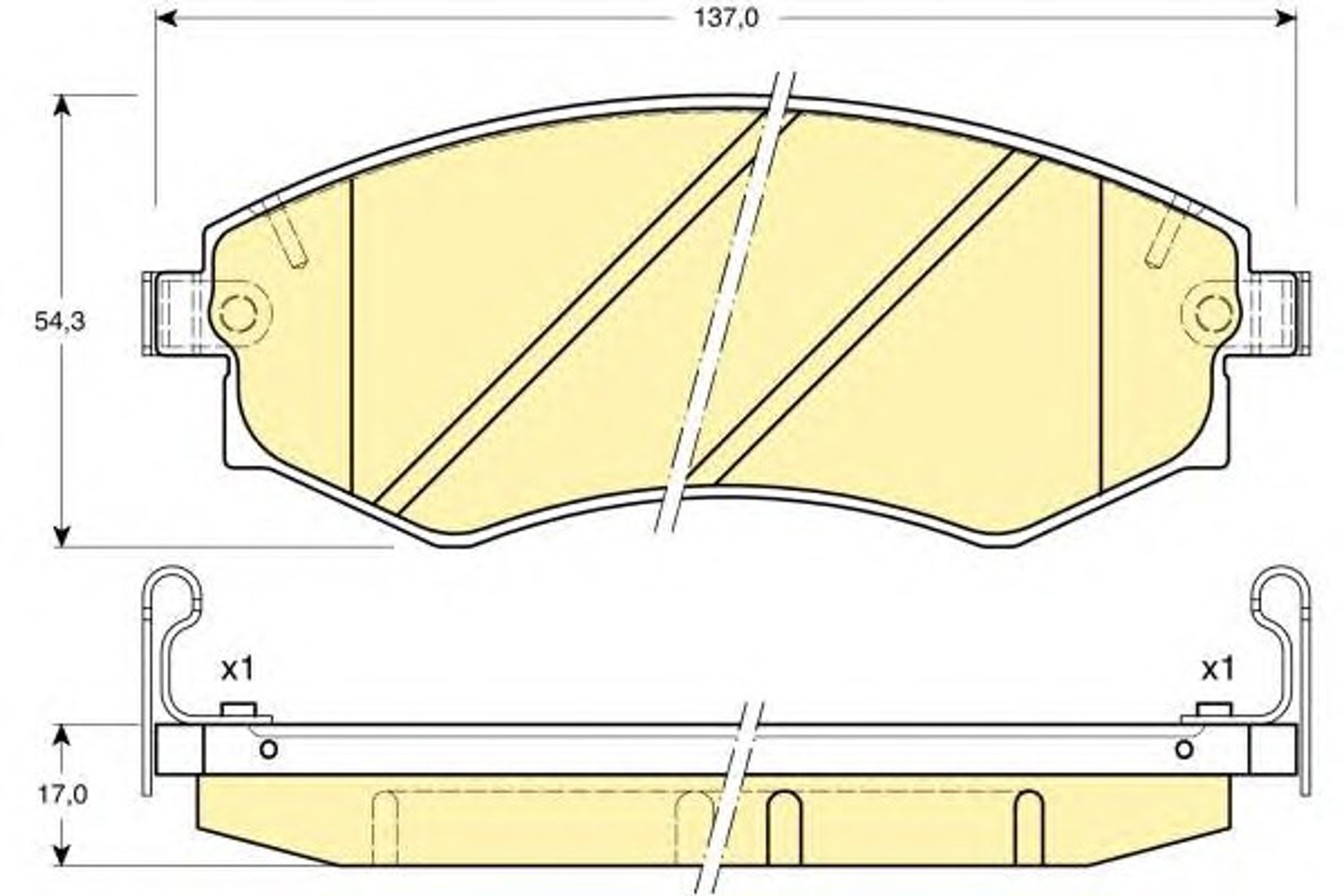 Комплект тормозных колодок дисковый тормоз GIRLING 6131699