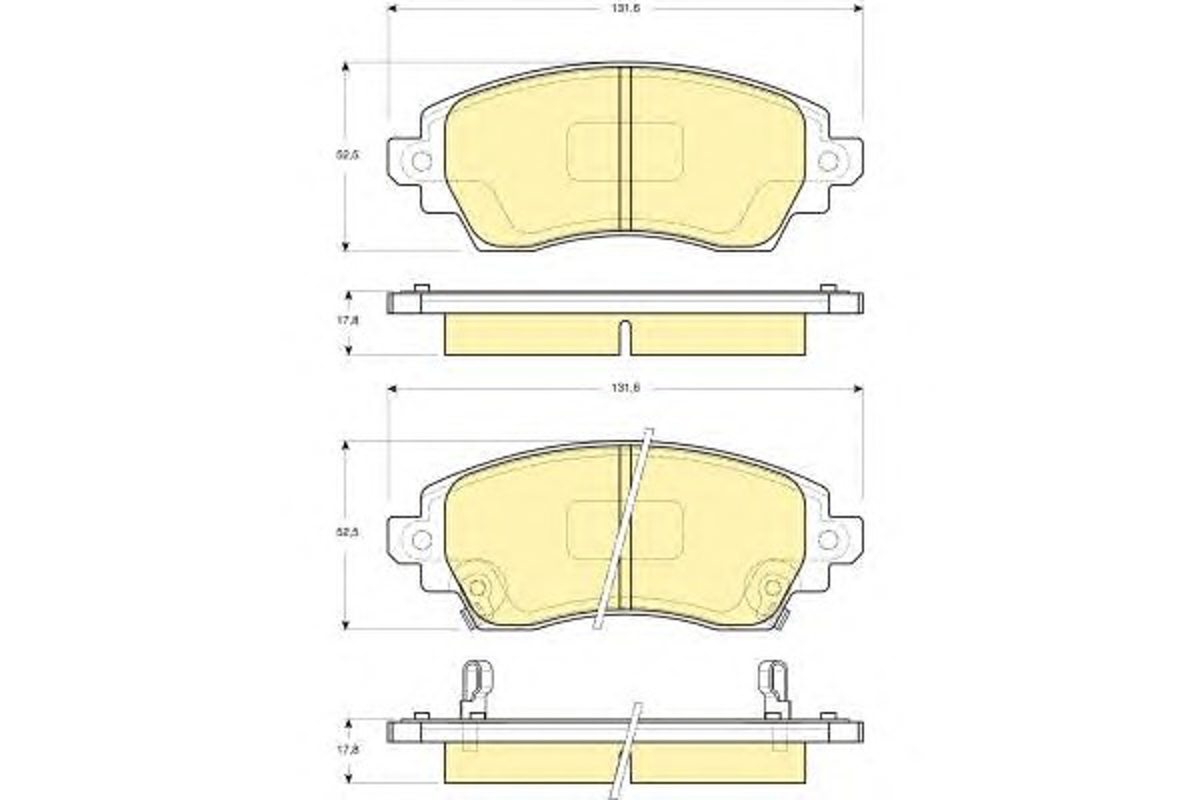 Колодки тормозные дисковые комплект GIRLING 6133339