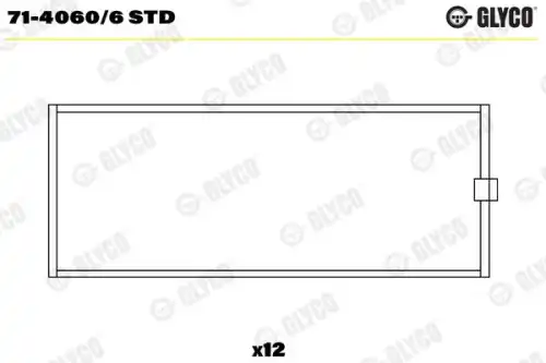 71-4060/6 std вкладыши шатунные к-т на 6 цил. GLYCO 71-4060/6 STD