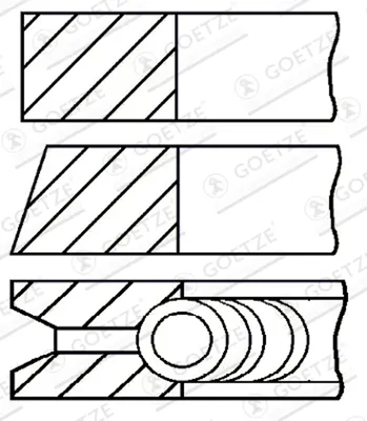 Кольца поршневые GOETZE ENGINE 08-103100-00