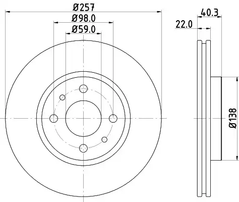 Диск тормозной HELLA/BEHR/PAGID 8DD355103-971