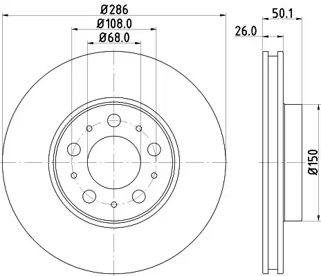 Диск тормозной HELLA/BEHR/PAGID 8DD355107-051