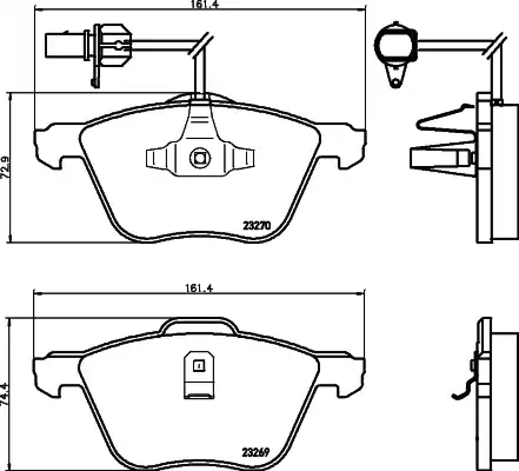 Колодки тормозные дисковые HELLA/BEHR/PAGID T1195