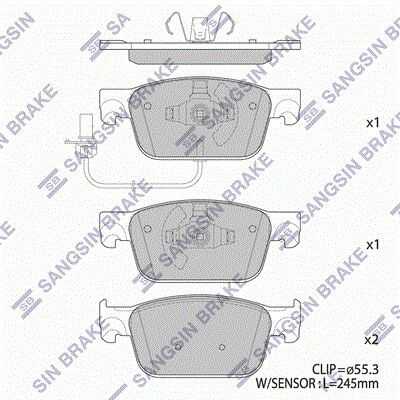Колодки тормозные audi a4 15-/a5 16- передние