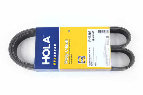 Ph6203 ремень elast поликлиновой ac(+) 6pk1039e lada vesta xray largus (1 шт.) hola ph6203 HOLA PH6203