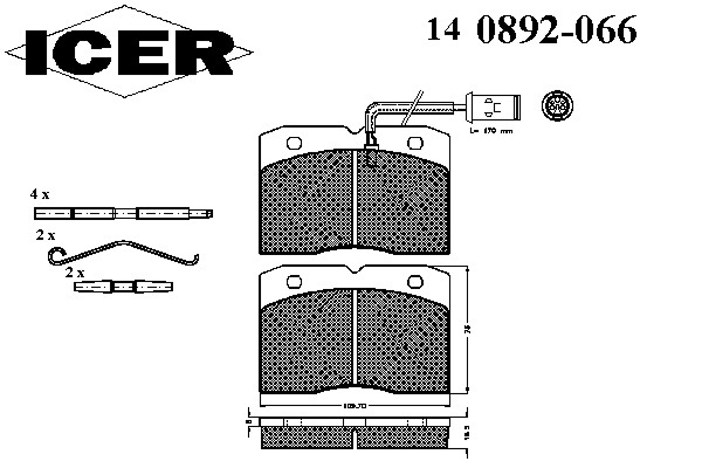 Колодки тормозные дисковые ICER 140892-066
