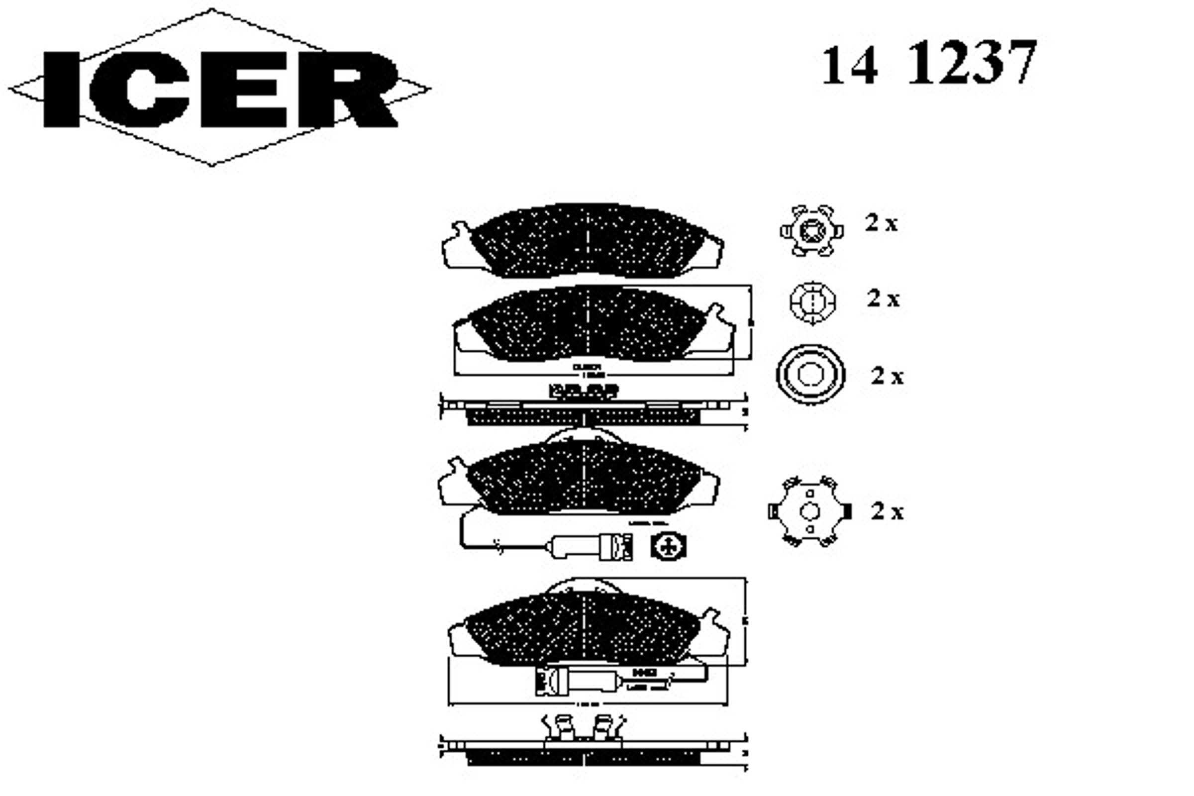 Колодки тормозные дисковые ICER 141237