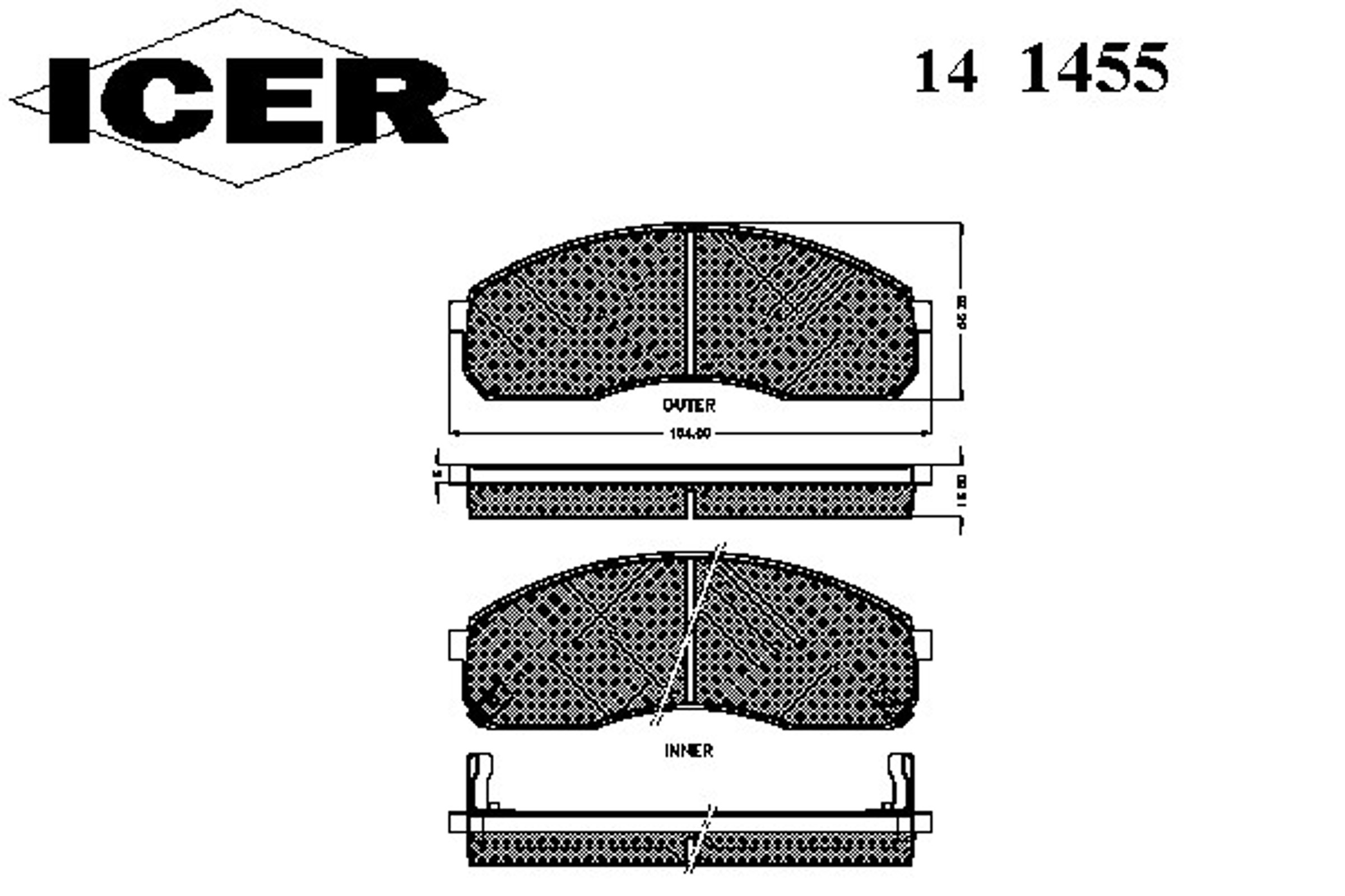 Колодки тормозные дисковые комплект ICER 141455