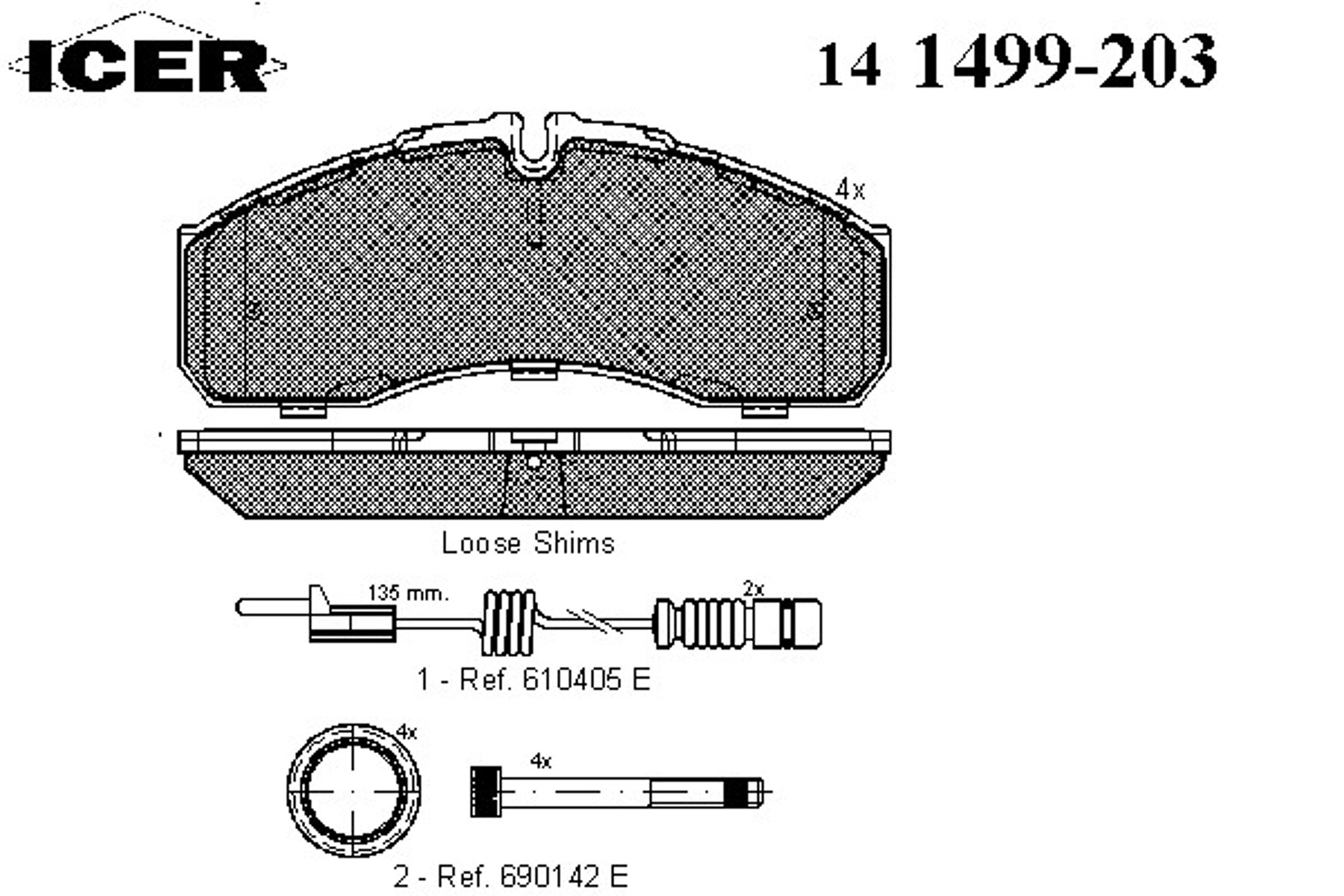 Колодки тормозные дисковые ICER 141499-203
