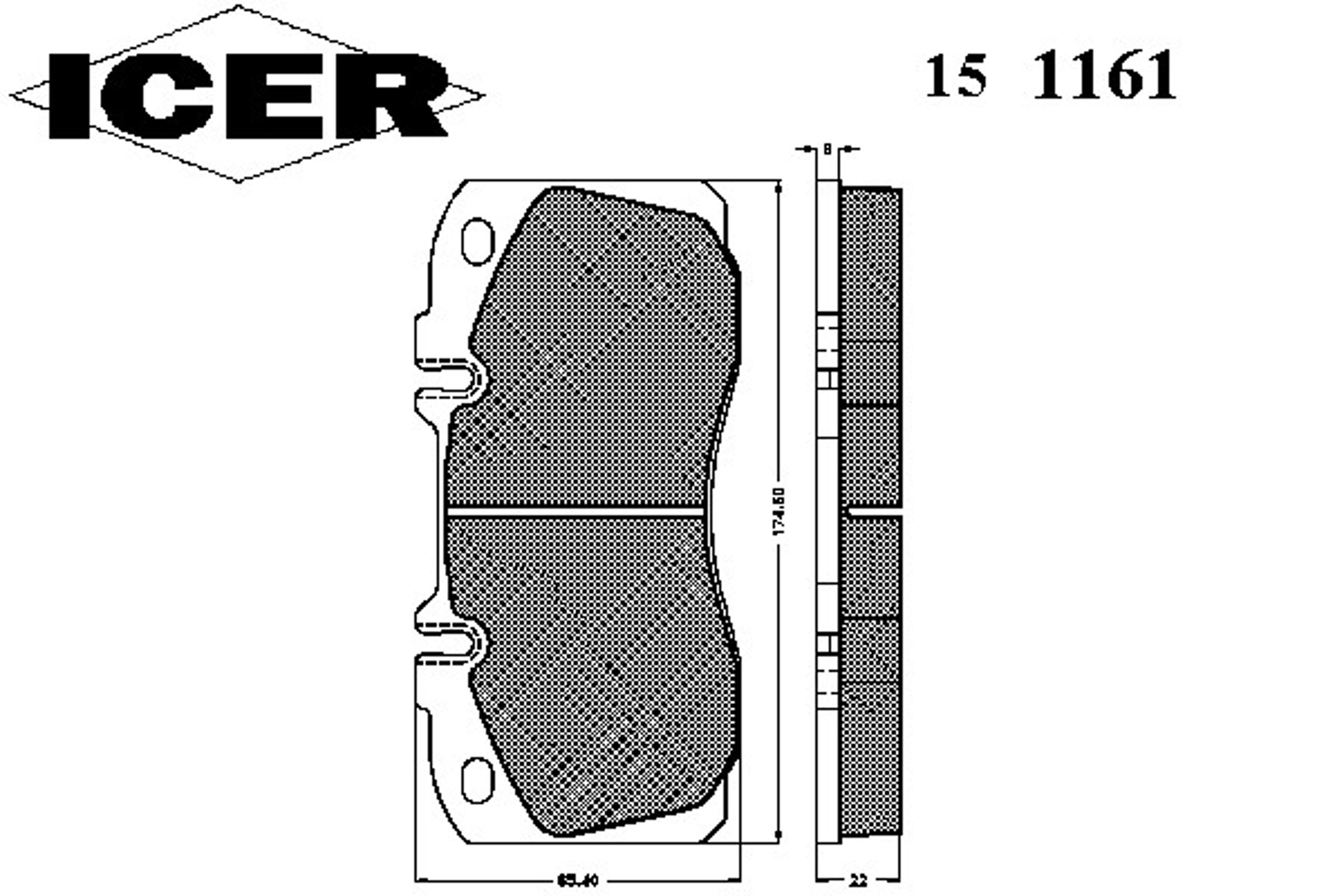 Колодки тормозные дисковые ICER 151161