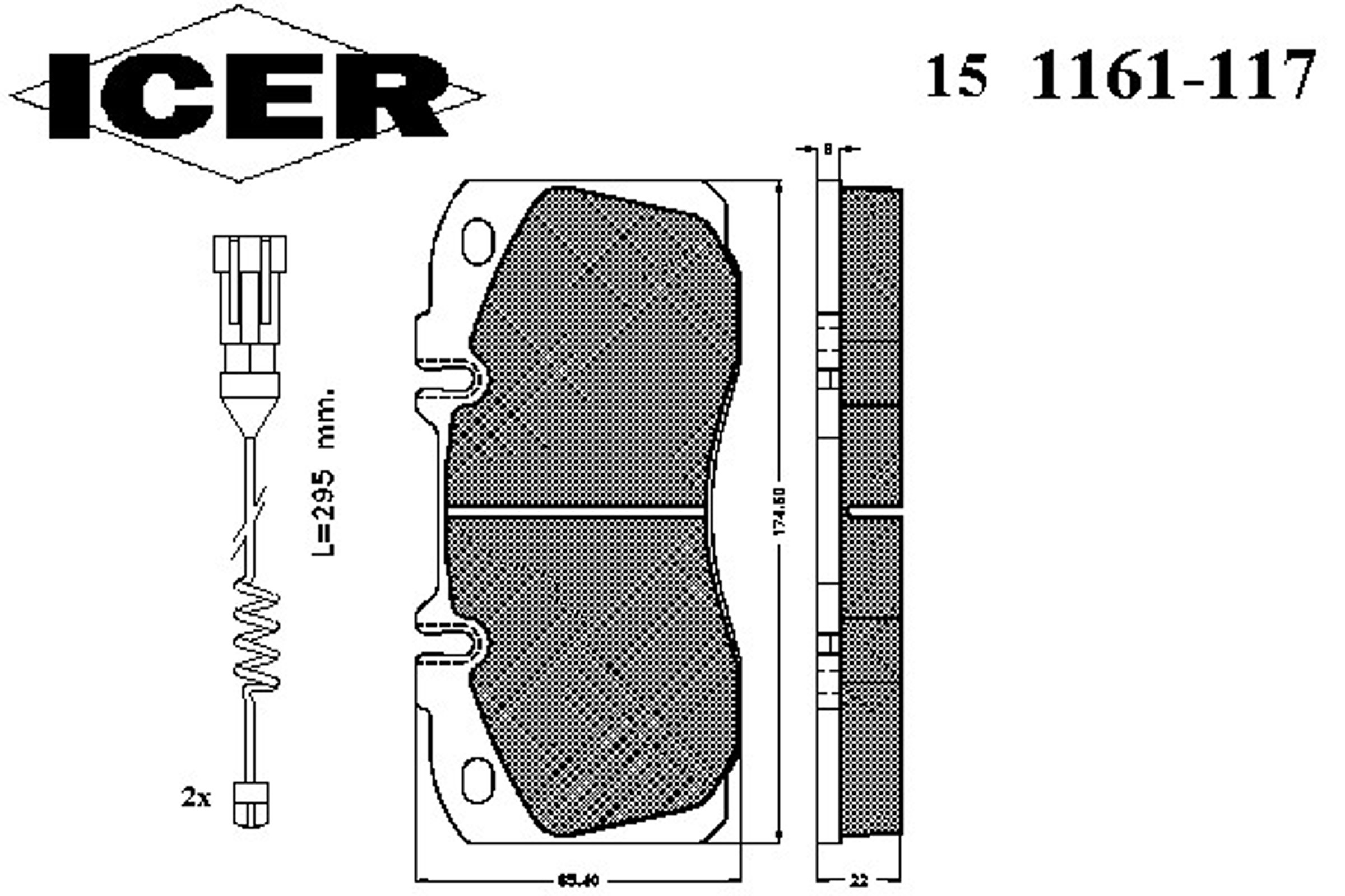 Колодки тормозные дисковые ICER 151161-117