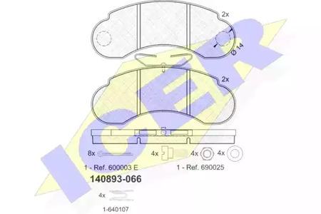 Колодки тормозные дисковые ICER 140893