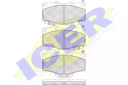 Комплект тормозных колодок дискового тормоза ICER 141007