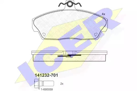 Колодки тормозные дисковые ICER 141232-701