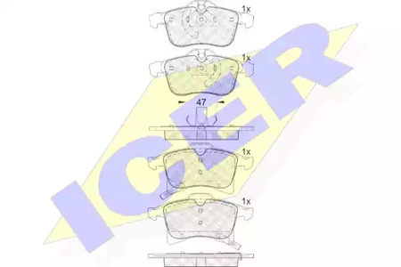 Комплект тормозных колодок дискового тормоза ICER 181592