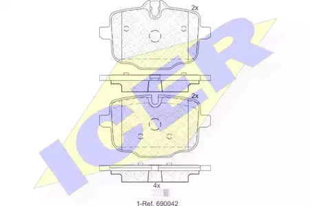 Колодки тормозные дисковые ICER 182005