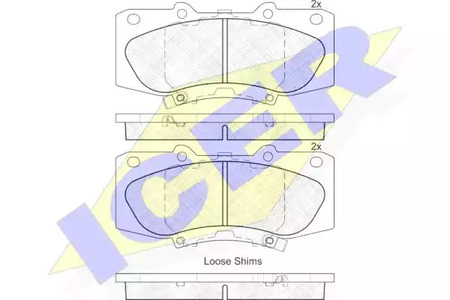 Комплект тормозных колодок дискового тормоза ICER 182006