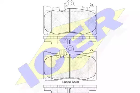 Колодки тормозные дисковые комплект ICER 182059