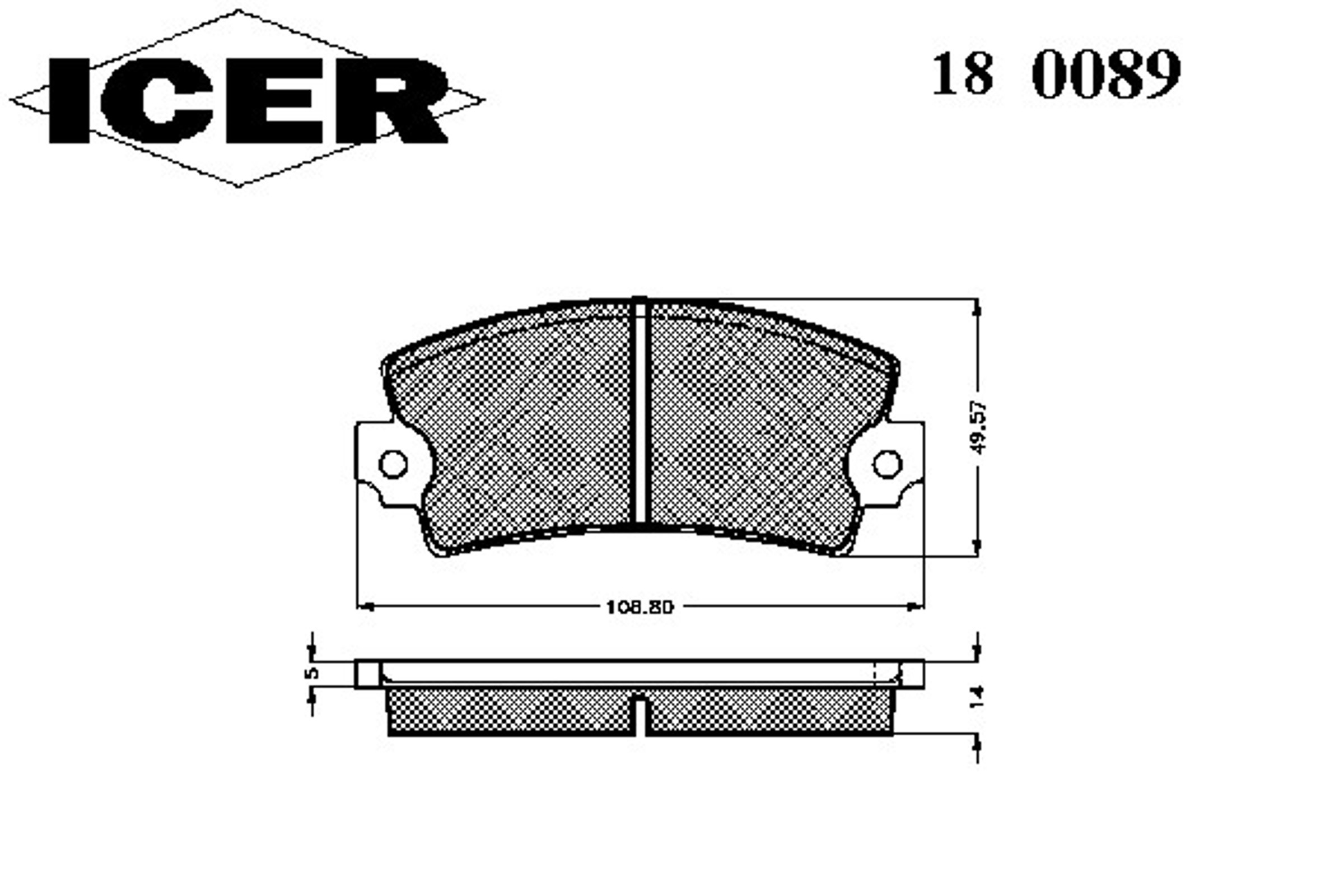 Колодки тормозные дисковые ICER 180089