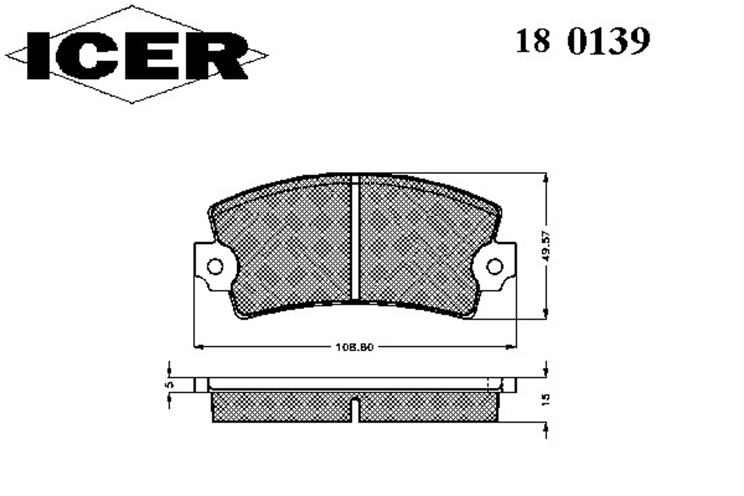 Колодки тормозные дисковые ICER 180139