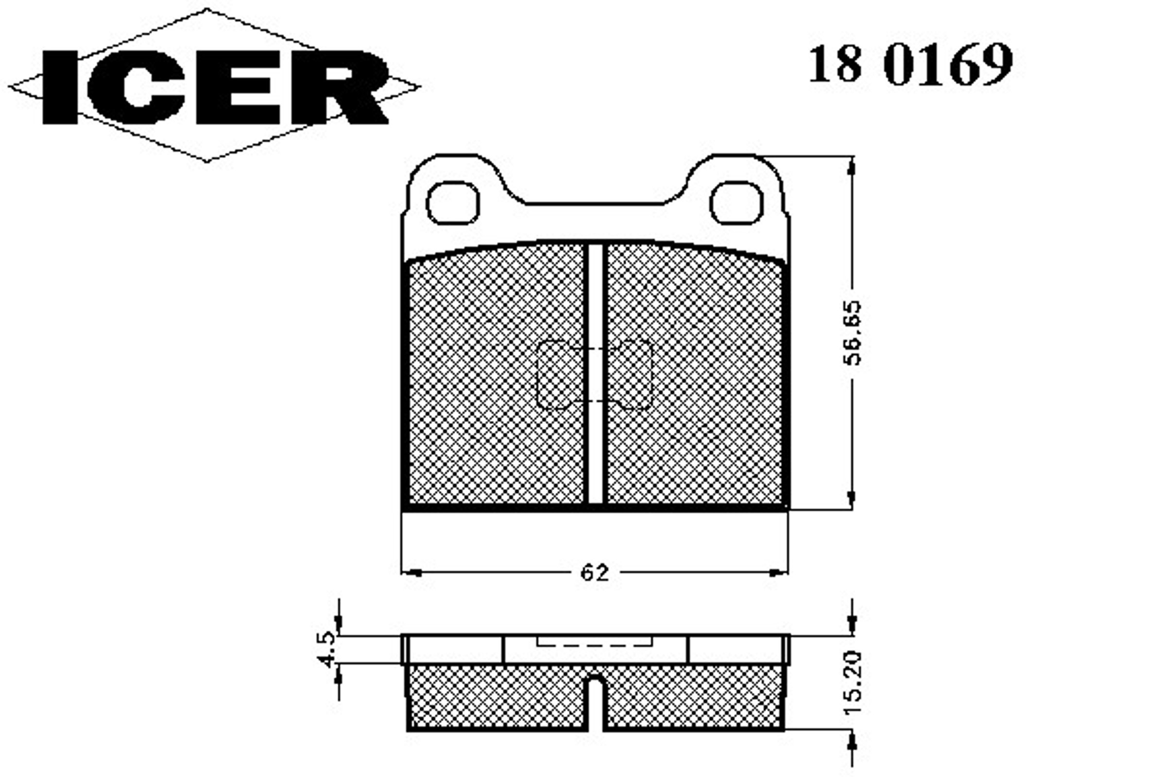 Колодки тормозные дисковые ICER 180169