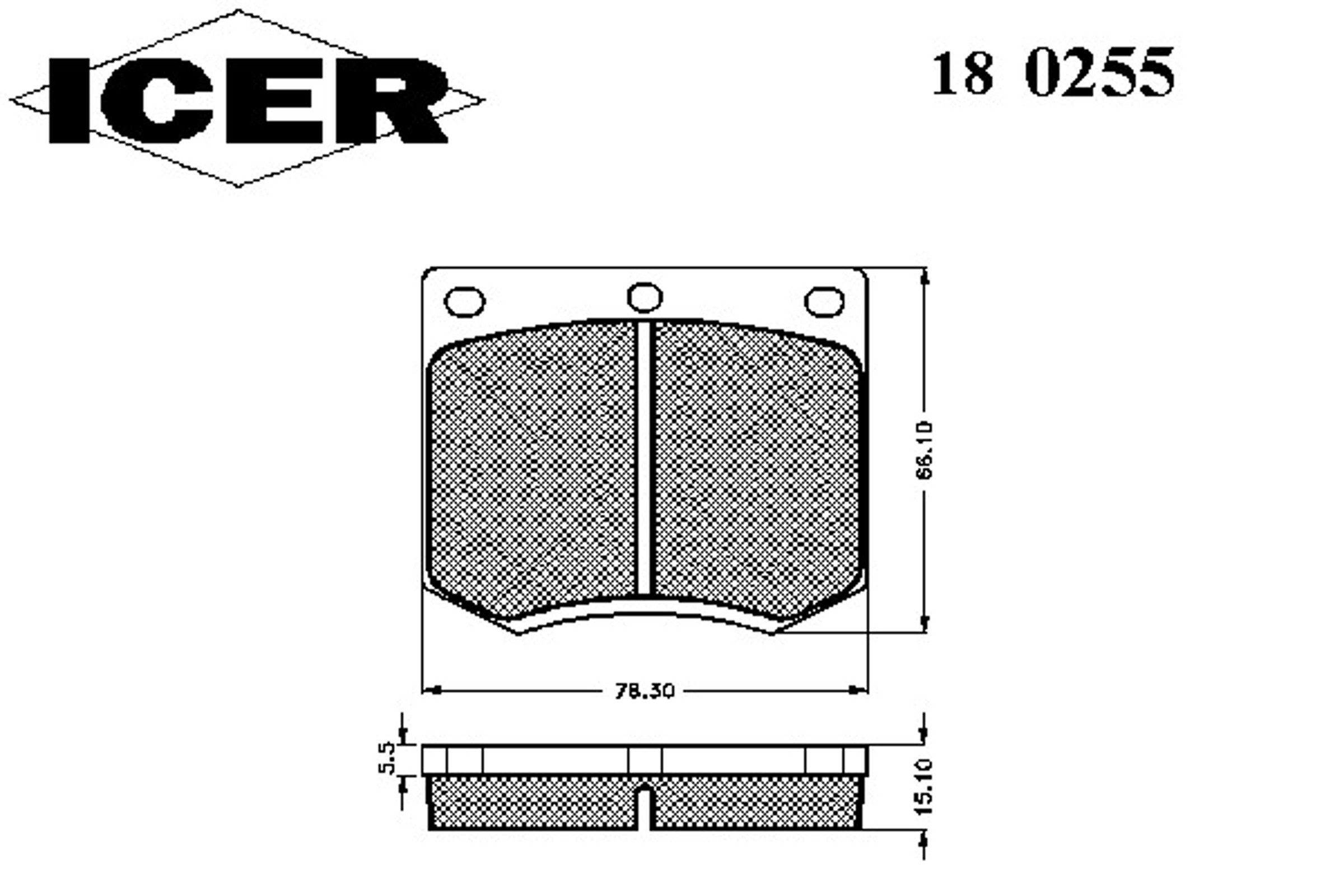 Колодки тормозные дисковые ICER 180255