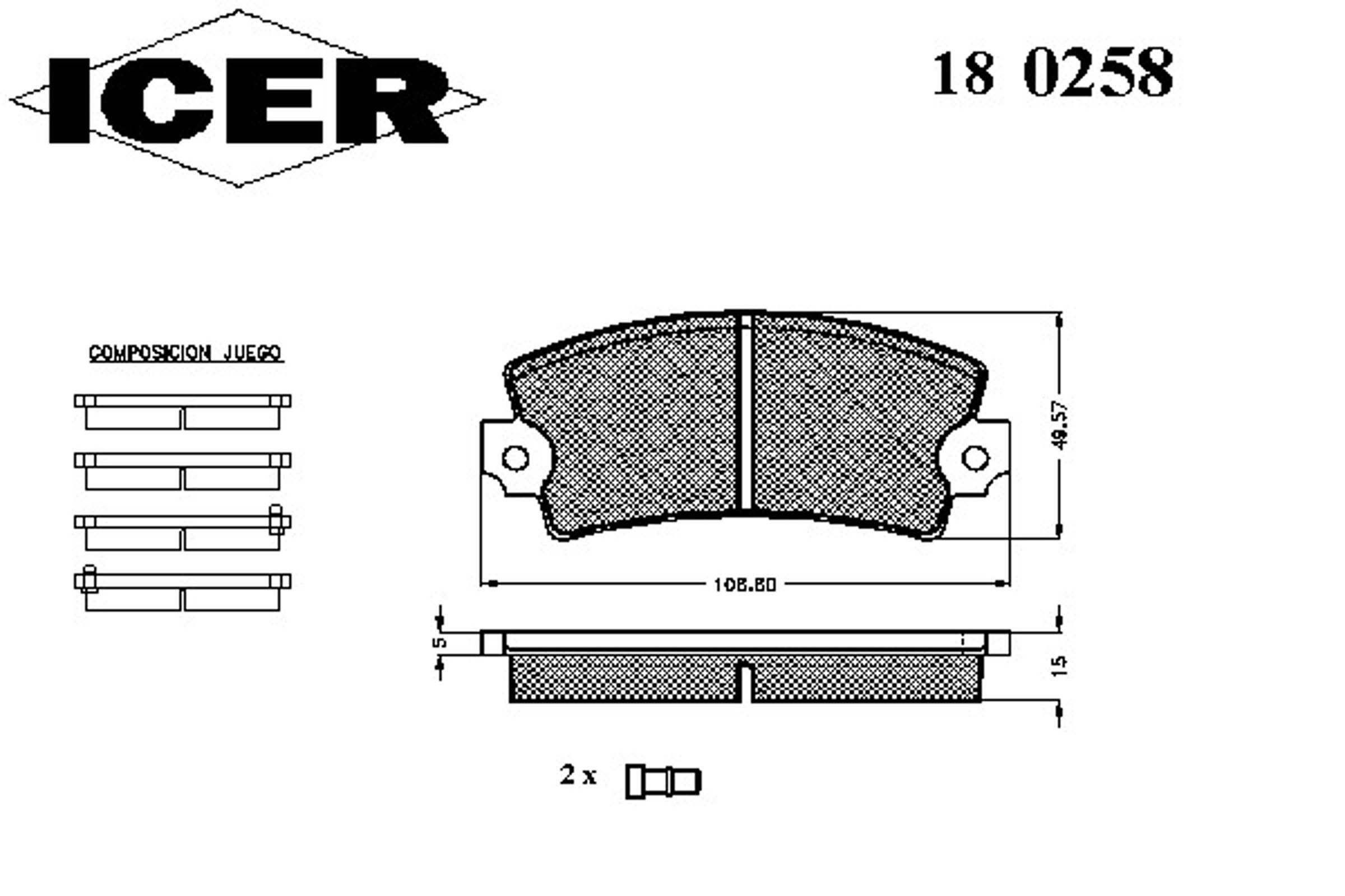 Колодки тормозные дисковые ICER 180258