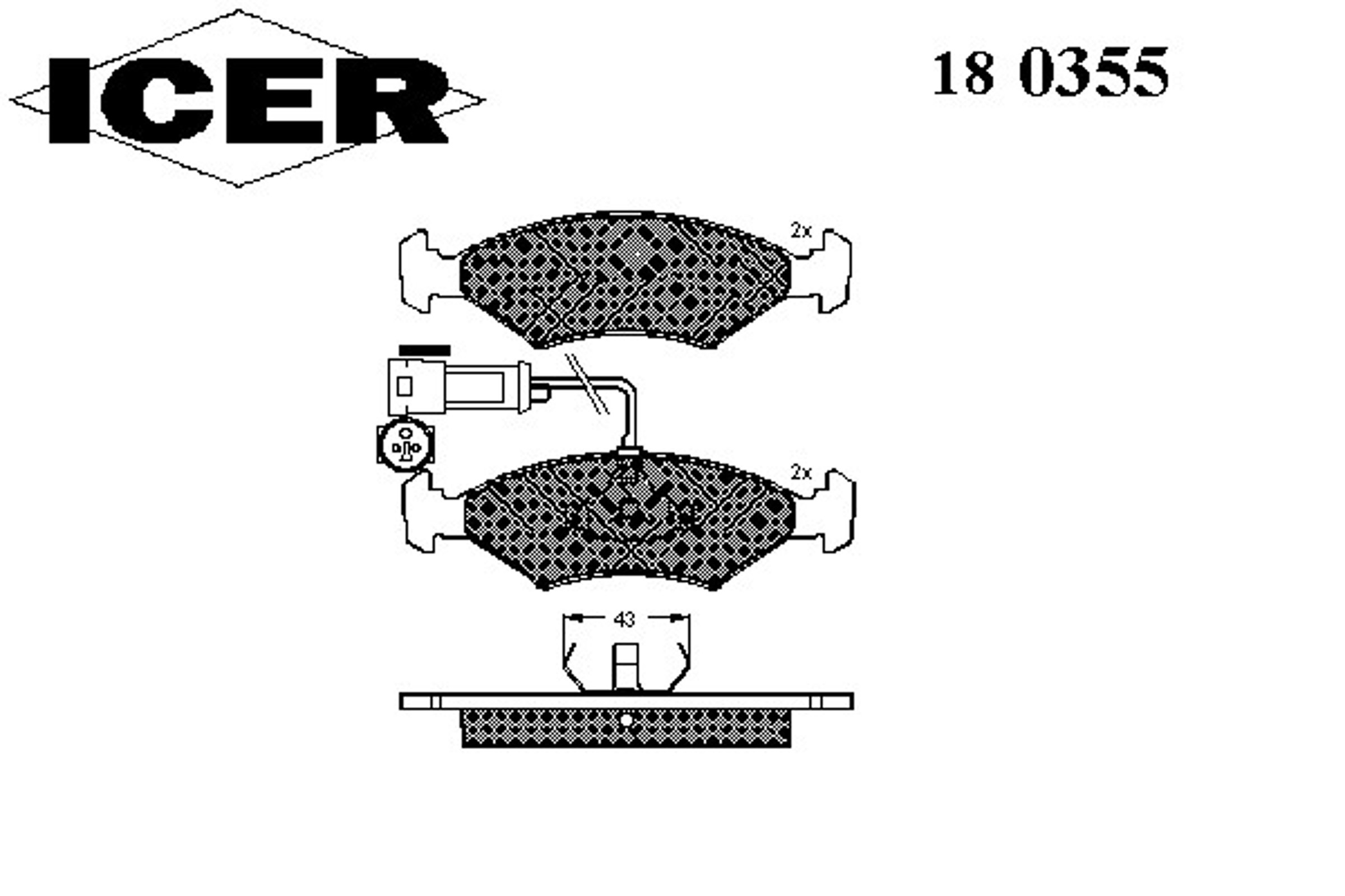 Колодки тормозные дисковые ICER 180355