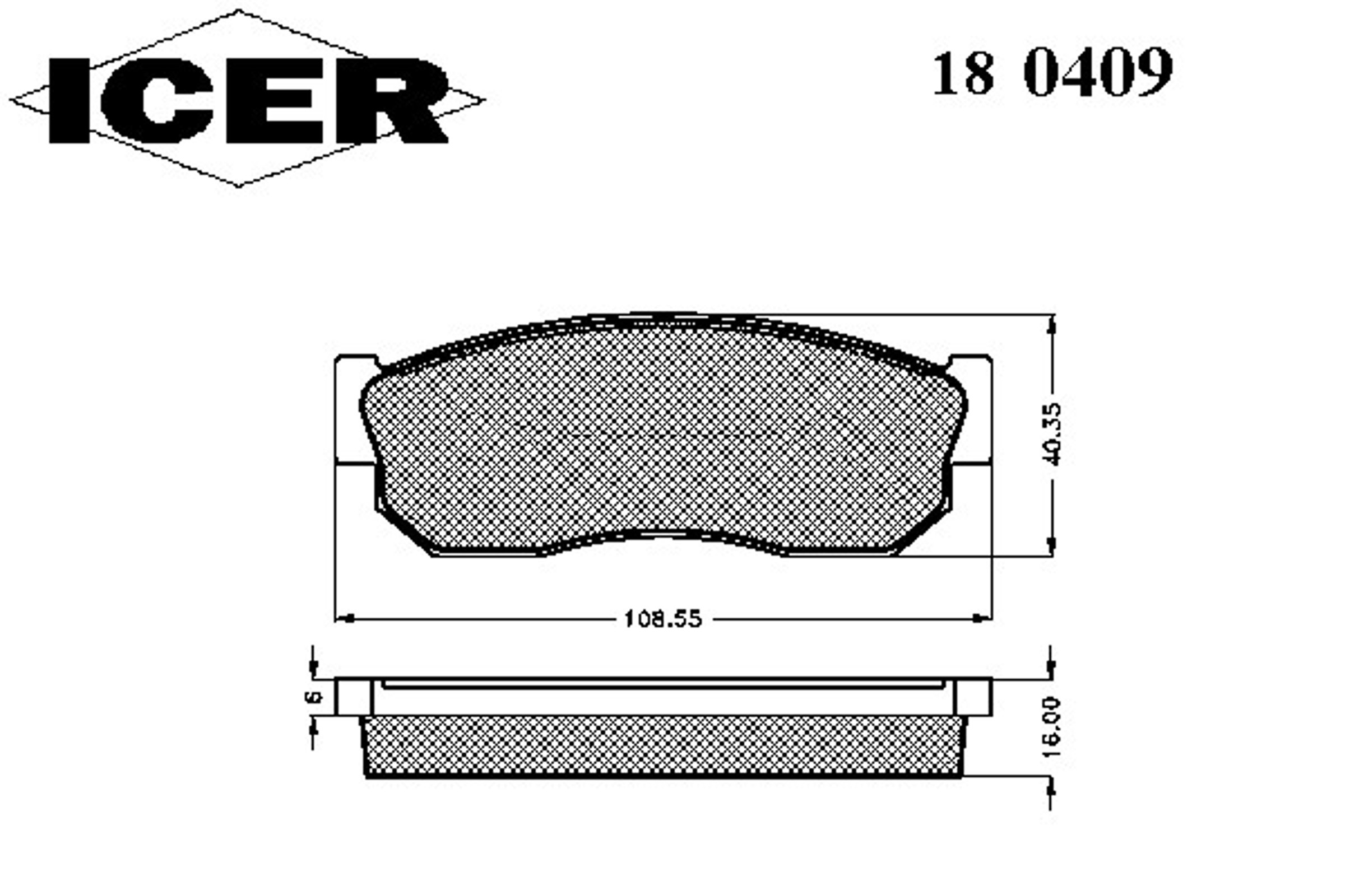 Колодки тормозные дисковые ICER 180409