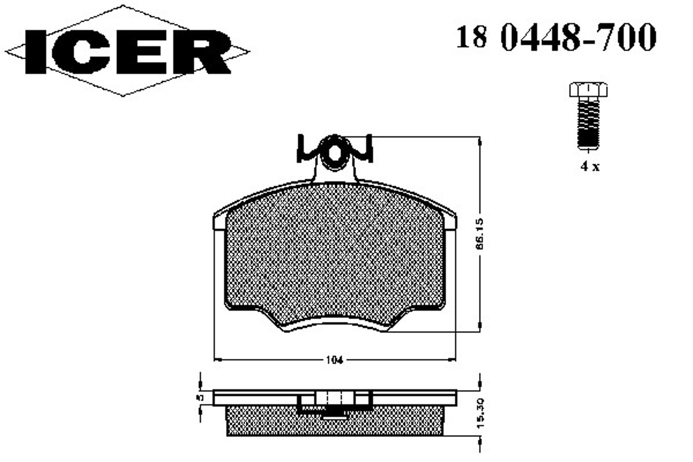 Колодки тормозные дисковые ICER 180448-700