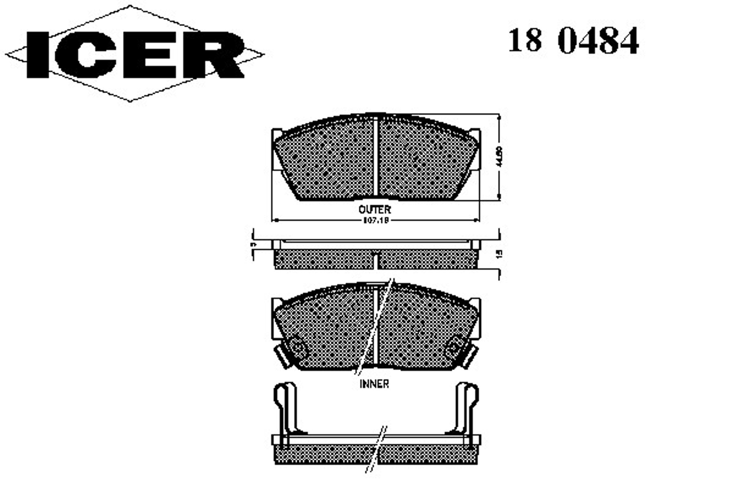 Колодки тормозные дисковые ICER 180484