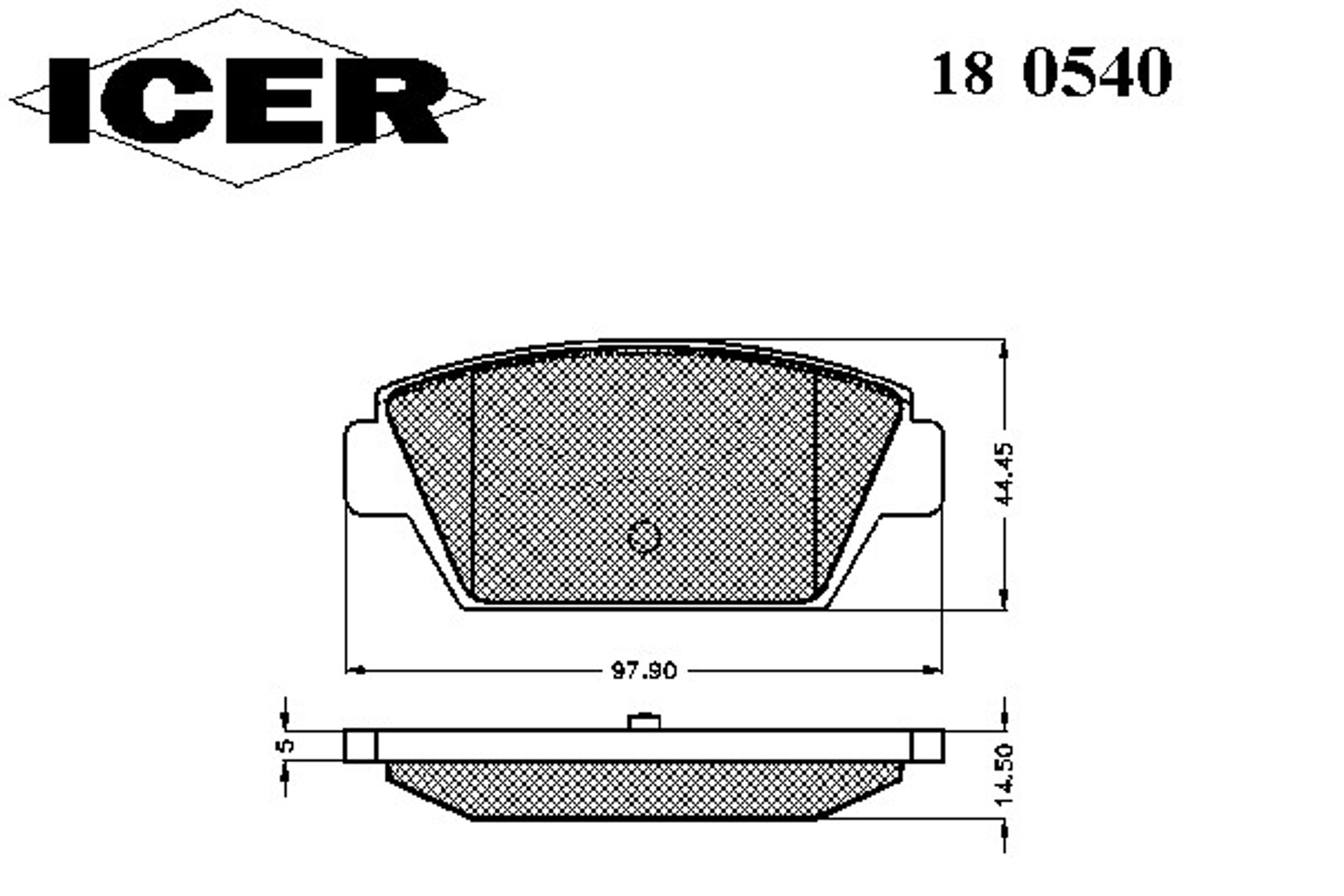 Колодки тормозные дисковые ICER 180540