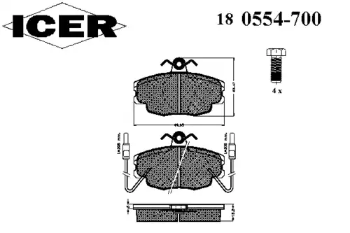 Тормозные колодки ICER 180554-700