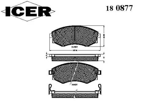 Тормозные колодки ICER 180877