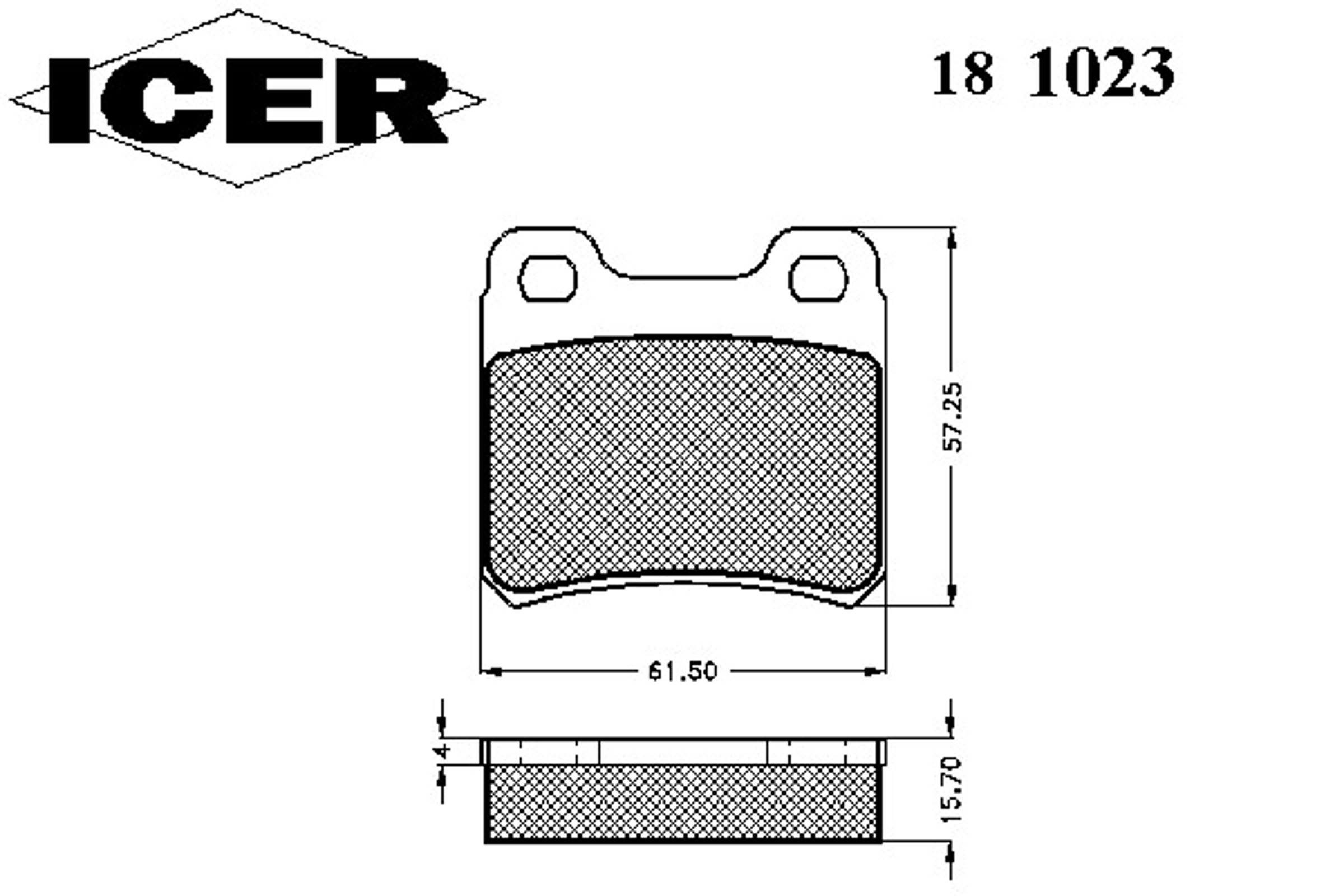 Колодки тормозные дисковые ICER 181023