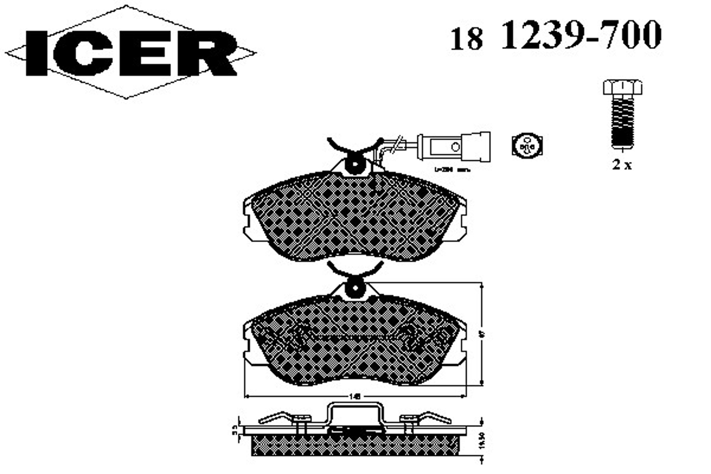 Колодки тормозные дисковые ICER 181239-700