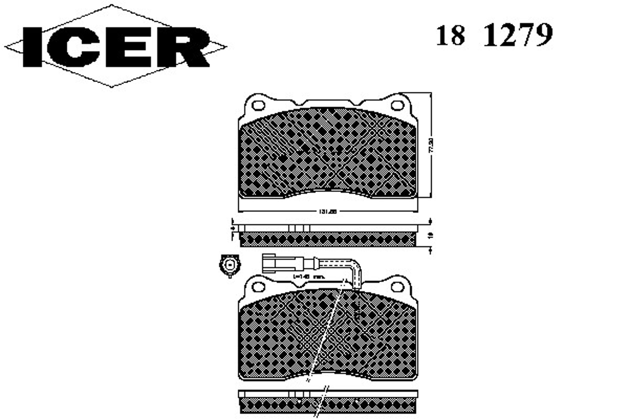 Колодки тормозные дисковые комплект ICER 181279