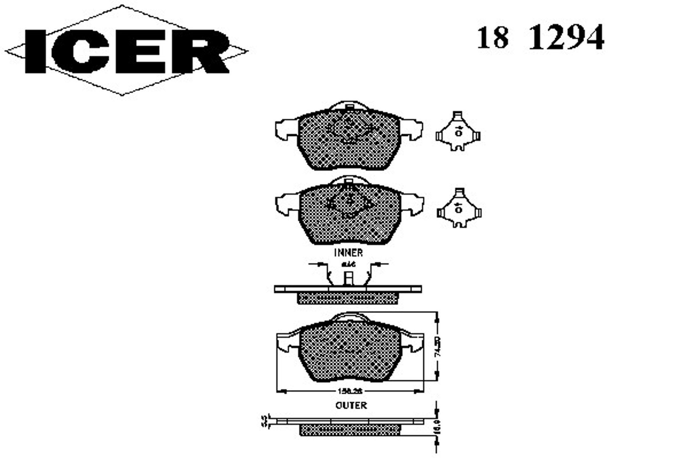 Колодки тормозные дисковые ICER 181294