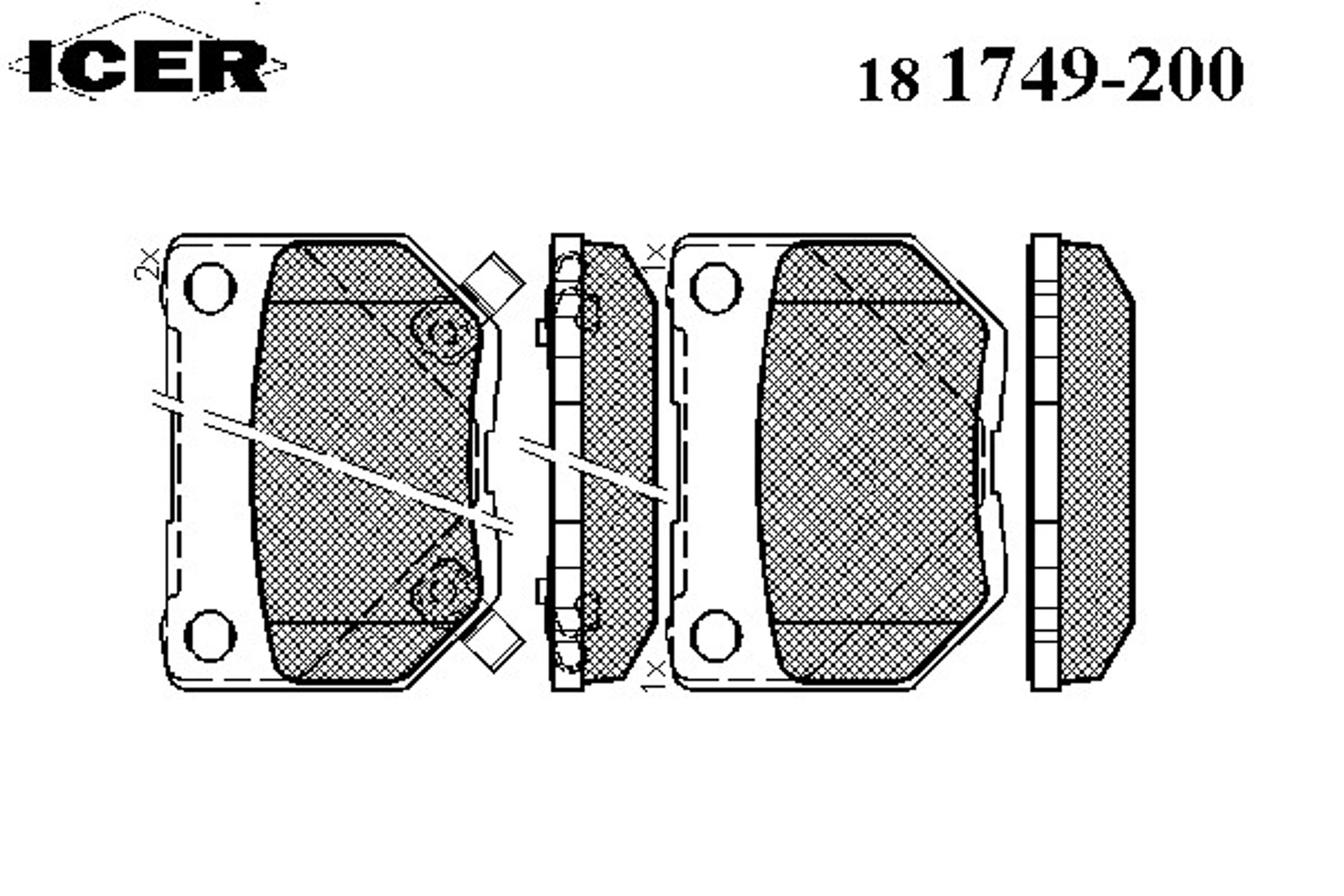 Колодки тормозные дисковые ICER 181749-200