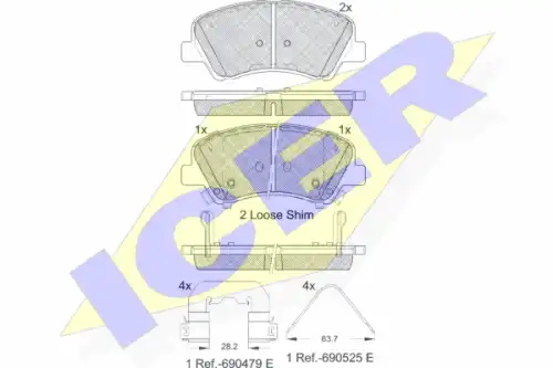 182035-233 колодки дисковые передние ICER 182035-233