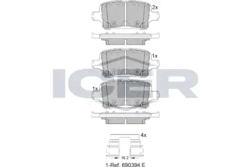 Тормозные колодки ICER 182257