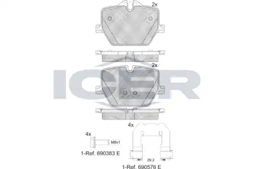182386 колодки дисковые задние ICER 182386