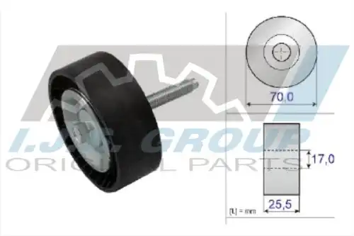 Ролик промежуточный поликлинового ремня ford 1.8-2.3 mondeo iii/iv 00- / galaxy 06- / s-max 06- IJS GROUP 93-1491