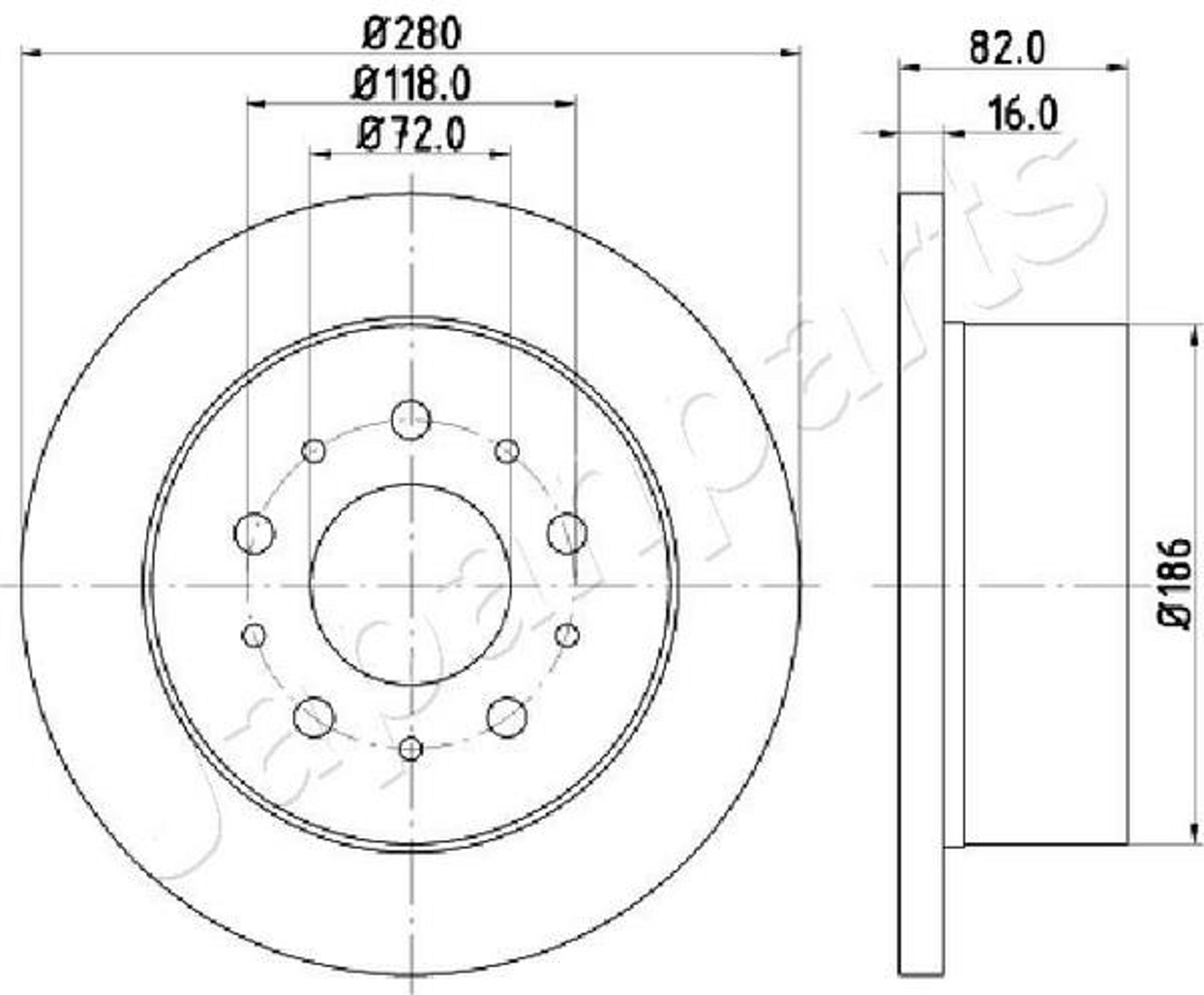 Диск тормозной JAPANPARTS DP-0216