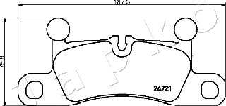 Тормозные колодки задние porsche/vw cayenne/touareg 10- JAPKO 510925