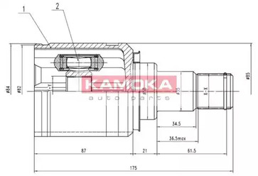Шарнирный комплект приводного вала KAMOKA 8721