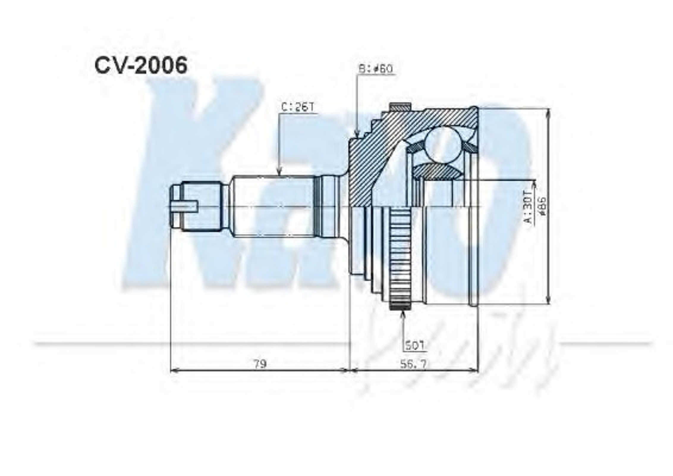 Шрус KAVO PARTS CV-2006