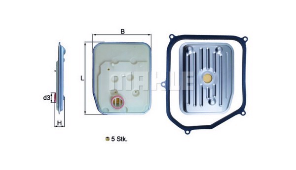 Гидрофильтр автоматической коробка передач MAHLE/KNECHT HX147KIT