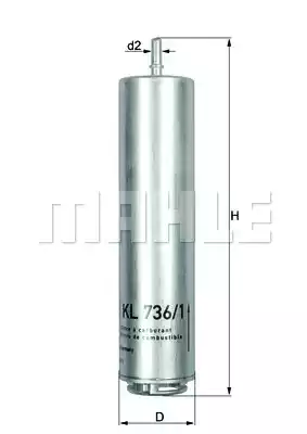 Топливный фильтр MAHLE/KNECHT KL736/1D