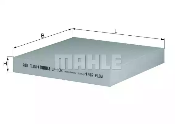 Фильтр воздуха во внутренном пространстве MAHLE/KNECHT LA136